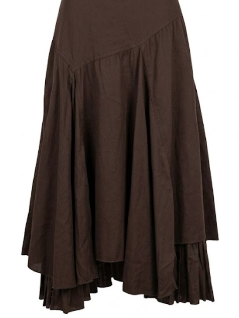 Cos Brown Asymmetrical Midi Skirt